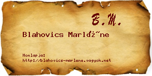 Blahovics Marléne névjegykártya